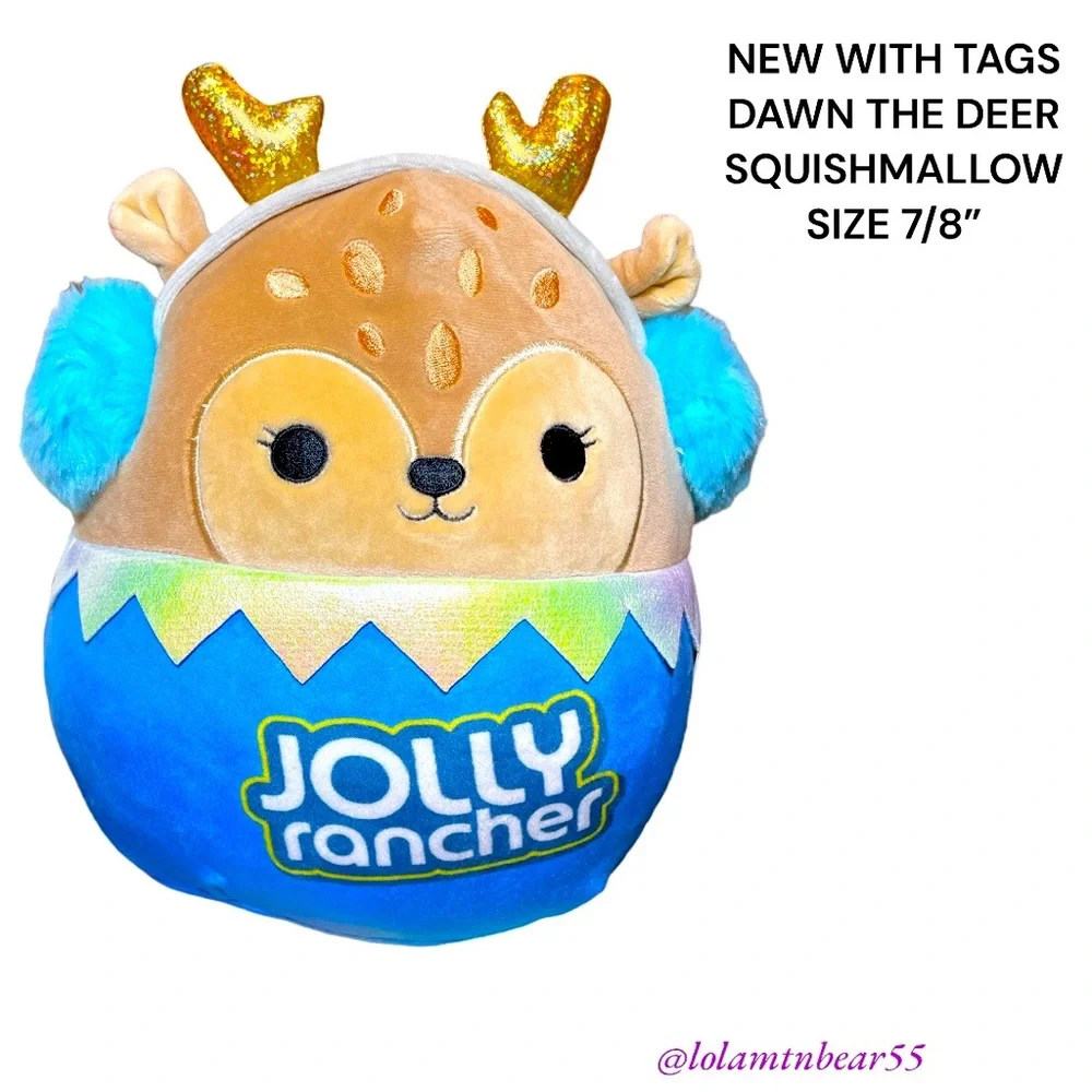 NEW WITH TAGS DAWN THE DEER IN JOLLY RANCHER CHRISTMAS EDITION SQUISHMALLOW